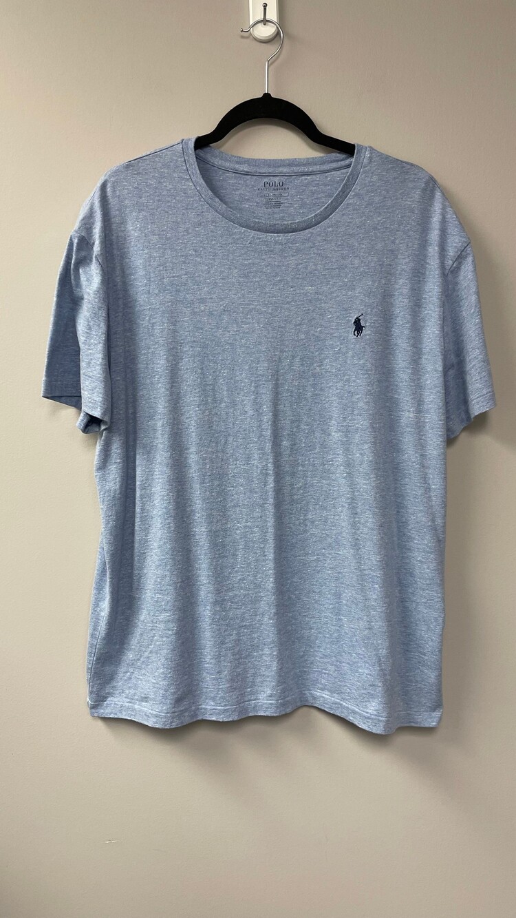 Polo Ralph Lauren Classic Fit Large Heather Blue T-shirt with Polo Player Logo